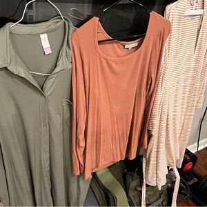 Women's Olive, Rust, and Cream Maternity Wear